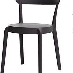 Armless Bistro Dining Chair-Set of 2, Premium Plastic, Dark Gray MSRP $214.14