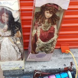 2 Victorian Beauty 20" Porcelain Doll