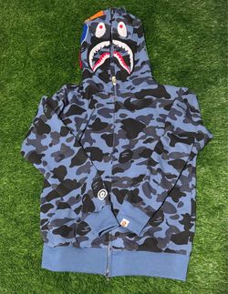 BAPE Shark Full-Zip Hoodie Blue Camo