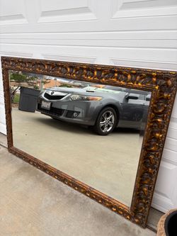 Large Wall Mirror with Ornate Gold Frame
