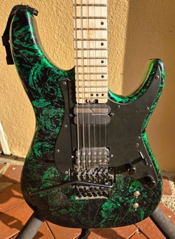 Schecter Sun Valley Super Shredder Guitar FR S Sustainiac Green Metallic Swirl, Floyd Upgrades