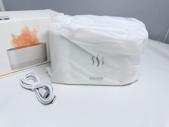 Flame Effect Humidifier with LED Light – USB-C, White