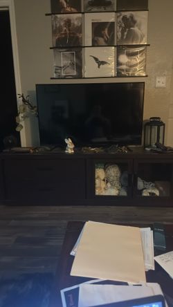 Tv stand with glass windows