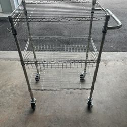 Rolling cart with wheels