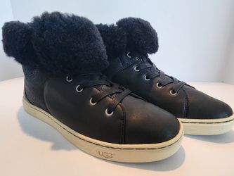 UGG Croft Luxe Quilt Shearling High-Top Sneaker Boots Women’s 8 Black