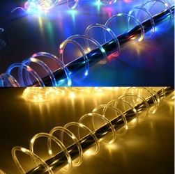 39ft Solar Hanging Light Outdoor Waterproof Day-Night Sensor (Color Opt: Warm White/RGB) - Patio Pool Decor Lighting - New Year’s Sale