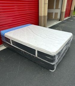 Queen Mattress Set Plush PillowTop – Brand New –  Same Day Delivery Available 🚚