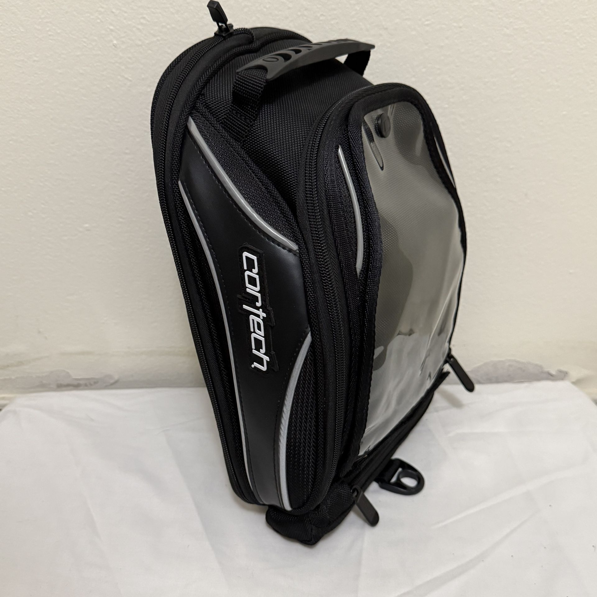 Cortech Super 2.0 Magnetic Motorcycle Tank Bag – Map Pocket, Expandable, Black