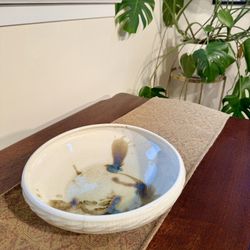 Vintage Handmade Ceramic Pottery Serving Bowl / Fruit Bowl