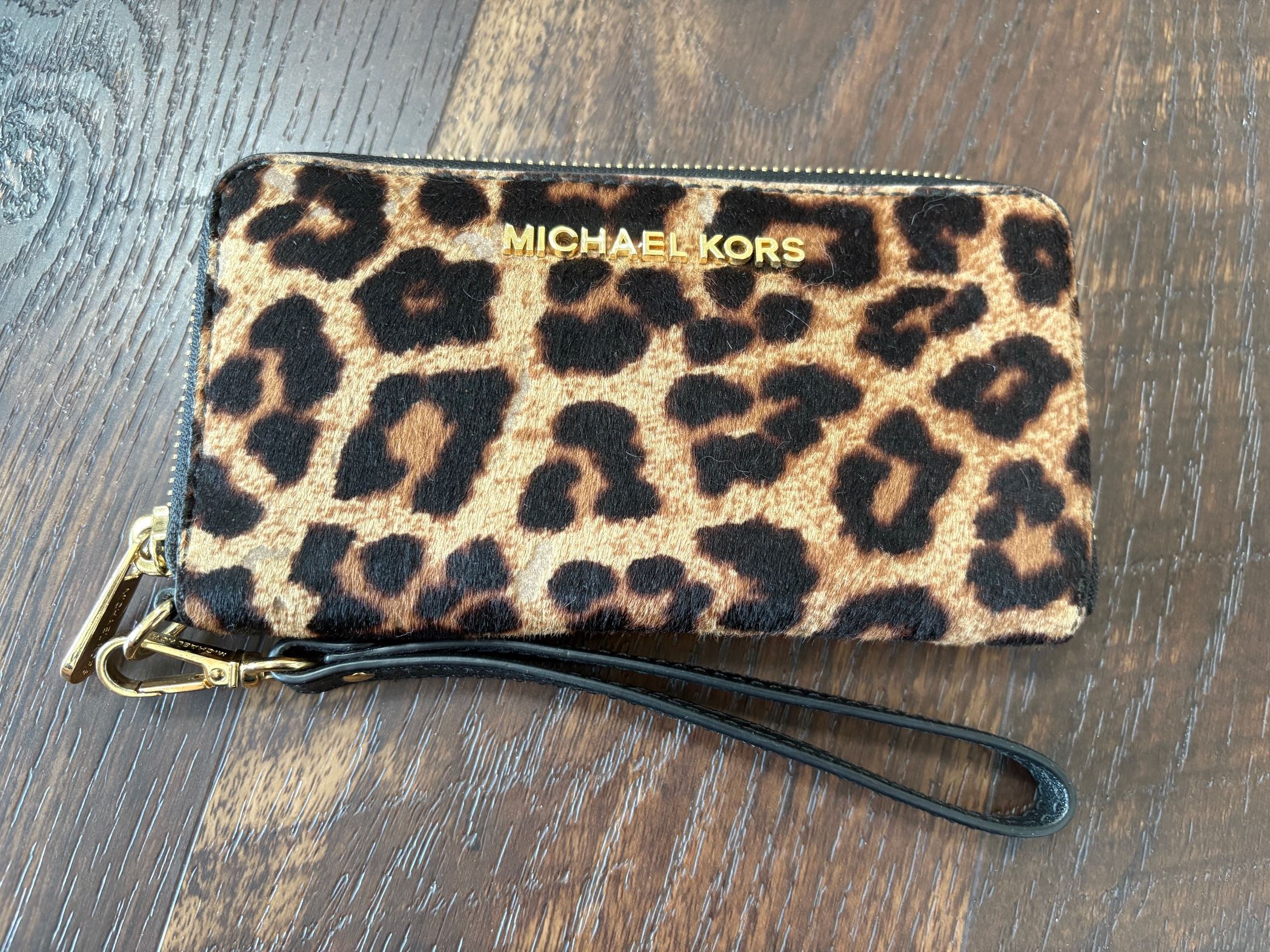Michael Kors Leopard Wristlet Wallet