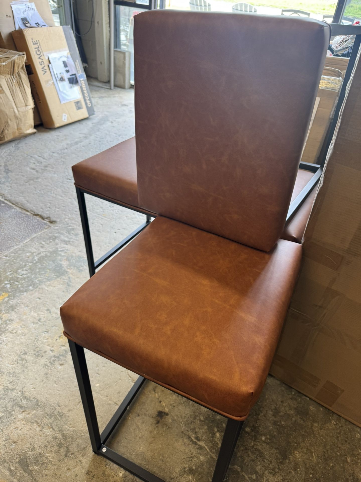 Set Of 4 New Counter Stools Brown