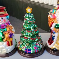 Three Vintage Glass Christmas Decor
