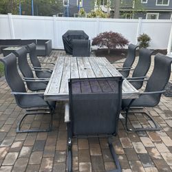 Custom Made Rustic Table With 8 Chairs