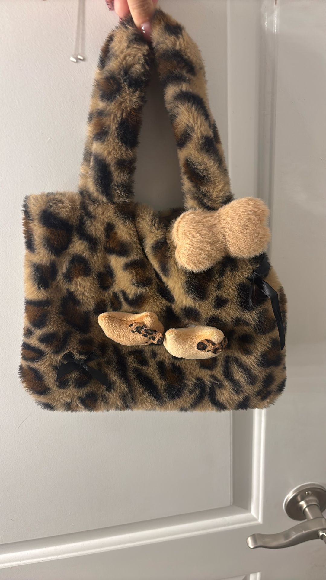 cheetah print bag , hello kitty