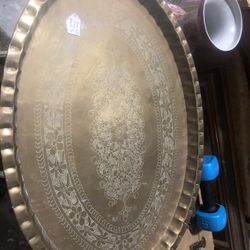 Brass Pie Corner Table Top Or Wall Hanging 