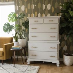 White Solid Wood Dresser 