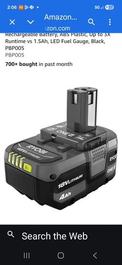 Ryobi 18v lithium ion battery