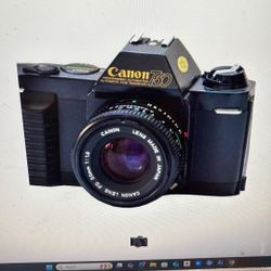 Canon T50 Automatic Exposure SLR Camera With Canon Lens 50mm 1:1.8