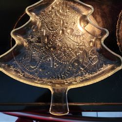 Christmas Tree Crystal Serving Plater 