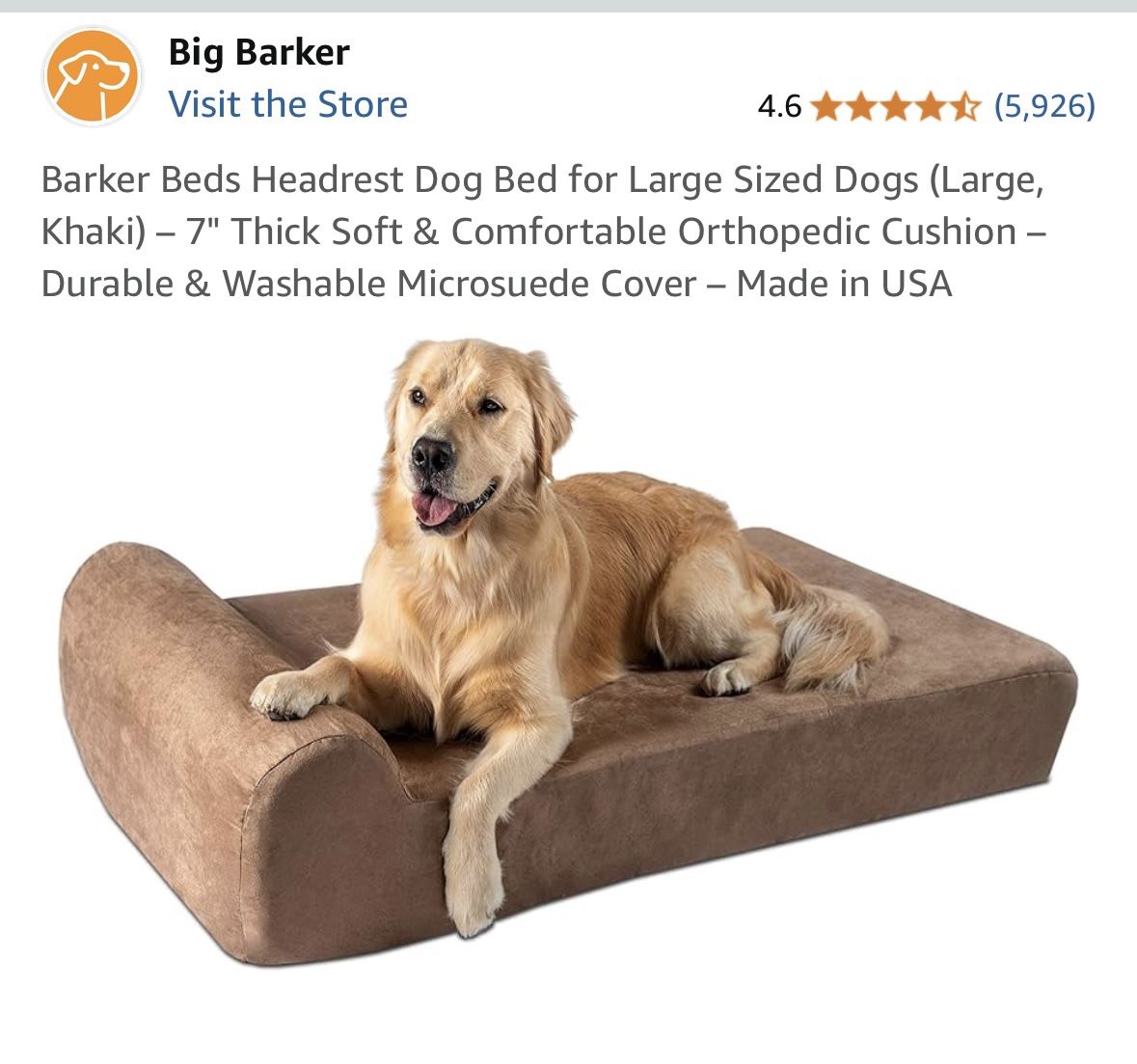 Big Barker Orthopedic Dog Bed