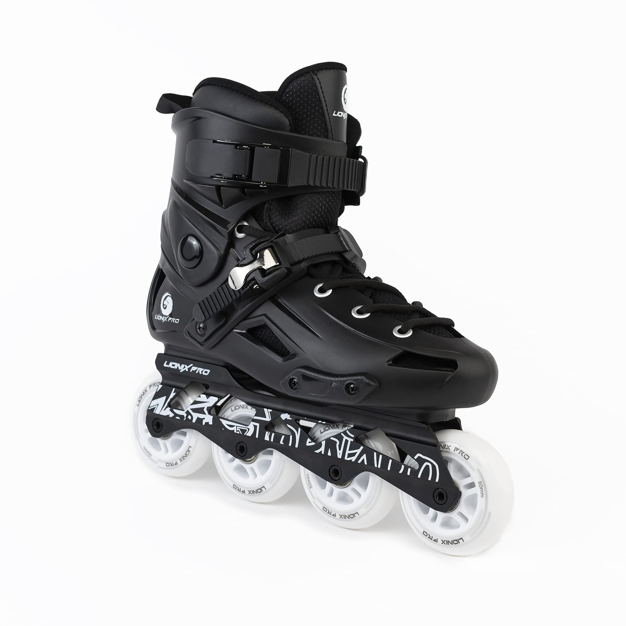 Lionix Pro Hardshell Inline Skates, Black, For Girls, Boys, Women, Men, Fitness, High Performance, Slalom, SIZE