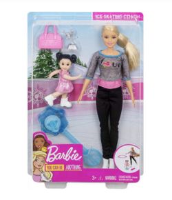 NEW IN PKG Barbie Ice Skating Coach & Student doll set