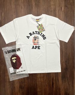 White Bape ape head logo t-shirt