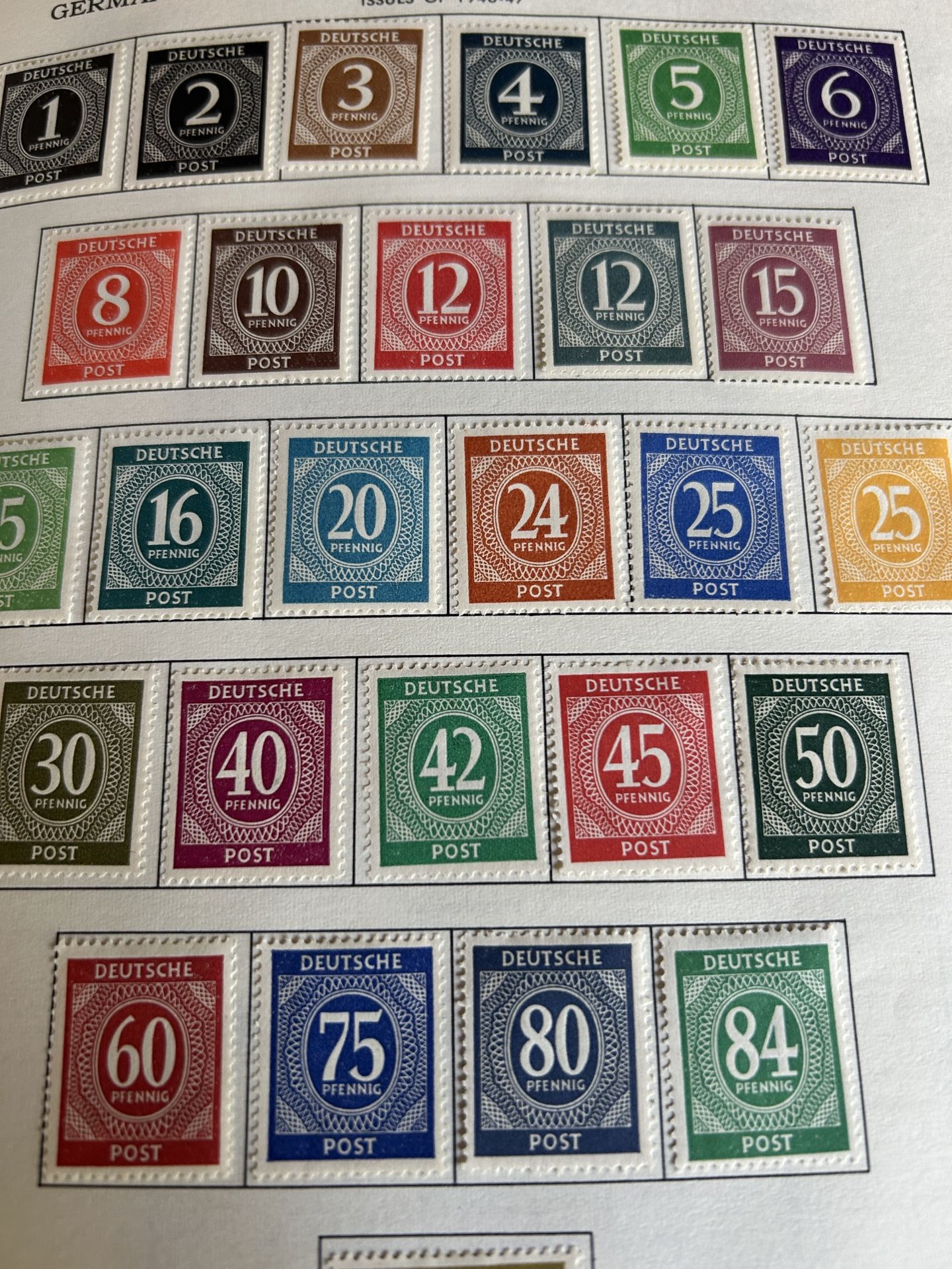 Amazing Complete Set Complete Page 🇩🇪 German Anglo, American And Sov Zone Stamps 1946–47