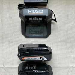 RIDGID. 18V Lithium Ion (2) 2.0Ah Starter Kit.