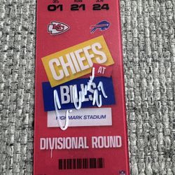 Chamarri Connor Signed Autograph Commemorative Divisional Round Acrylic Ticket - Beckett Chiefs