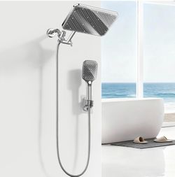 XXL 12.2" Rain Shower Head With Handheld Spray, High Pressure Combo