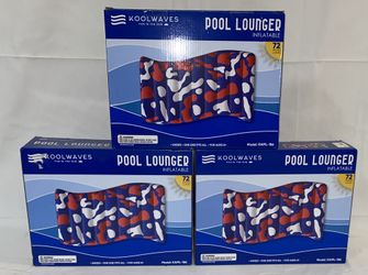 Koolwaves Red, White and Blue Inflatable Pool Lounger 3pk