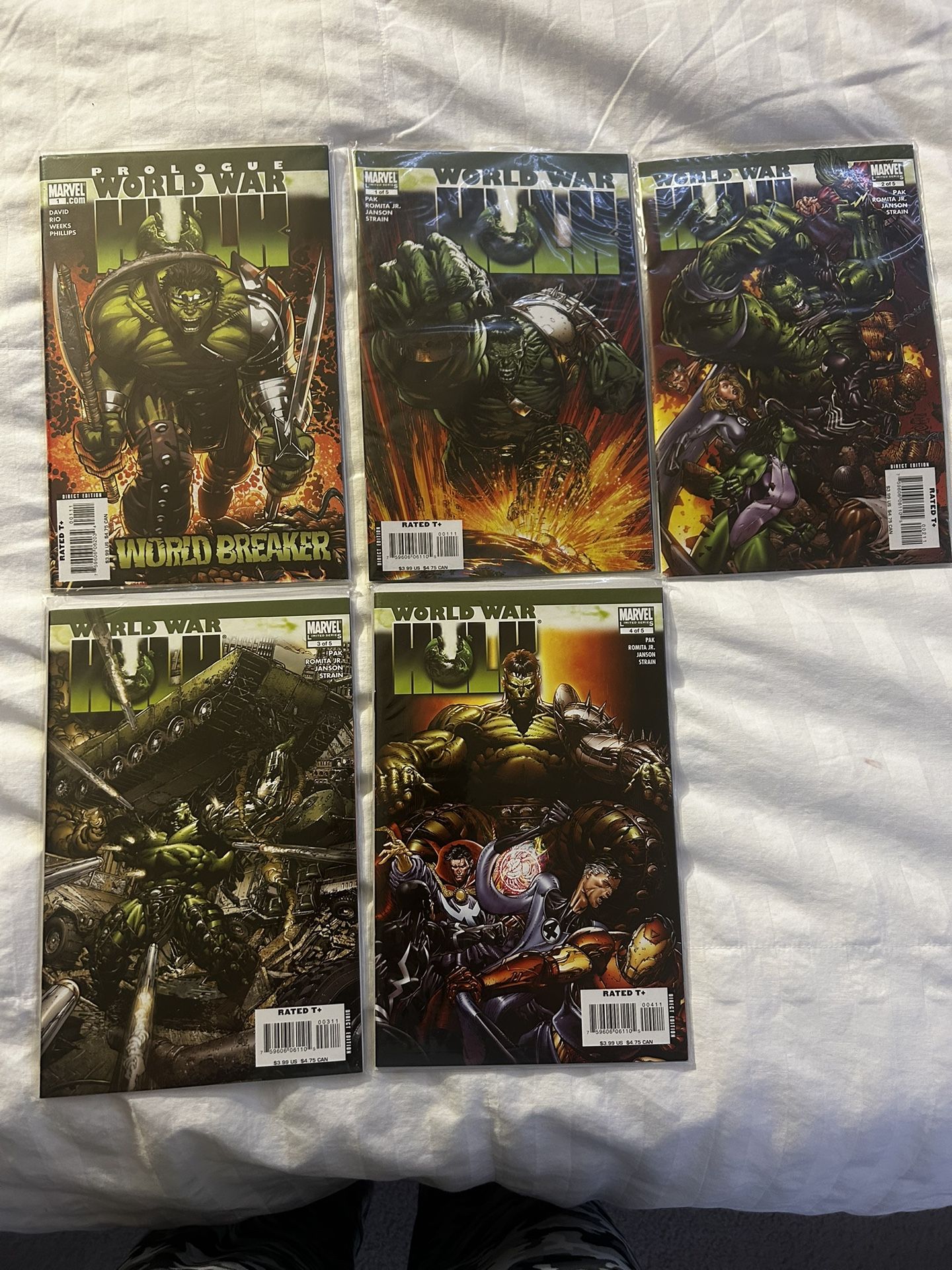 World War Hulk Prologue + Issues #1–4 (Marvel, 2007) — Complete Set (No #5)