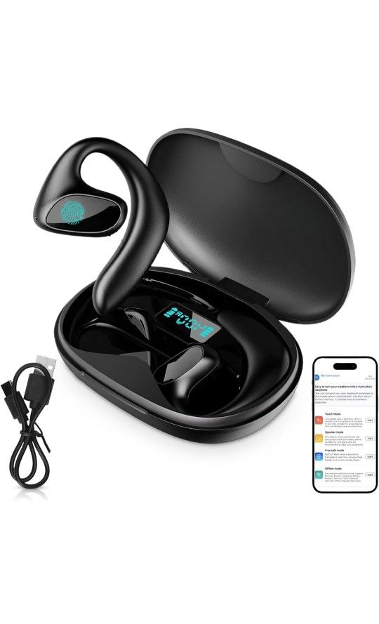 Wireless Earbuds, Bluetooth Ear Buds with Translation Function, 97% Accuracy Bluetooth Translator Headphones with Offline Mode & 8H Playtime