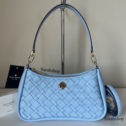 Kate Spade Kayla Woven Leather Small Convertible Shoulder Bag