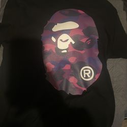 purple big head bape shirt M