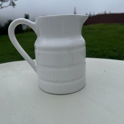 Farmhouse White Pitcher Made In Portugal
