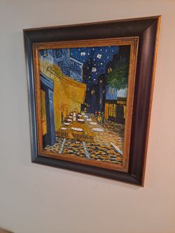Van Gogh Cafe Terrance At Night Oil Painting 28 X32