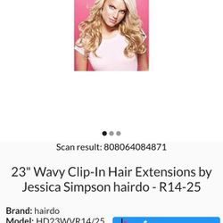 Hairdo Jessica Simpson 23" Clip-in Wavy Extensions R14/25 Honey Ginger- NEW