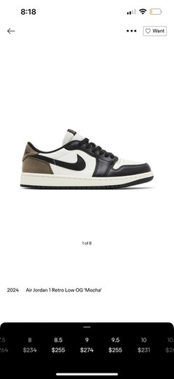 Jordan 1 Low Mocha Size 9 DS