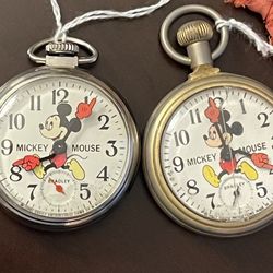 Bradley Time Mickey Mouse Pocket Watch