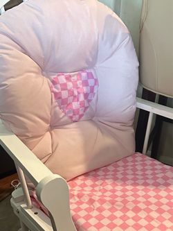 Pink rocking chair, nursery glider