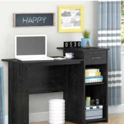 Mainstays Student Desk with Easy-glide Drawer, Black Oak