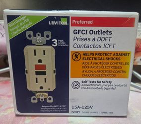 Lexington GFCI outlets pack of 3 IVORY