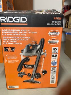 RIDGID 12 Gallon 5.0 Peak HP NXT Wet Dry Vac HD1200 (open box - like new)