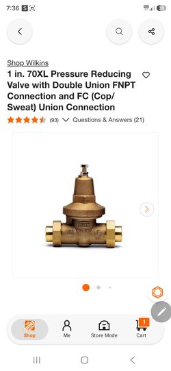 Zurn Wilkins 1 in. 70XL Pressure Reducing Valve