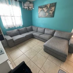 Sofa - Corner sectional, 5-seat w chaise, gray (KIVIK-IKEA)