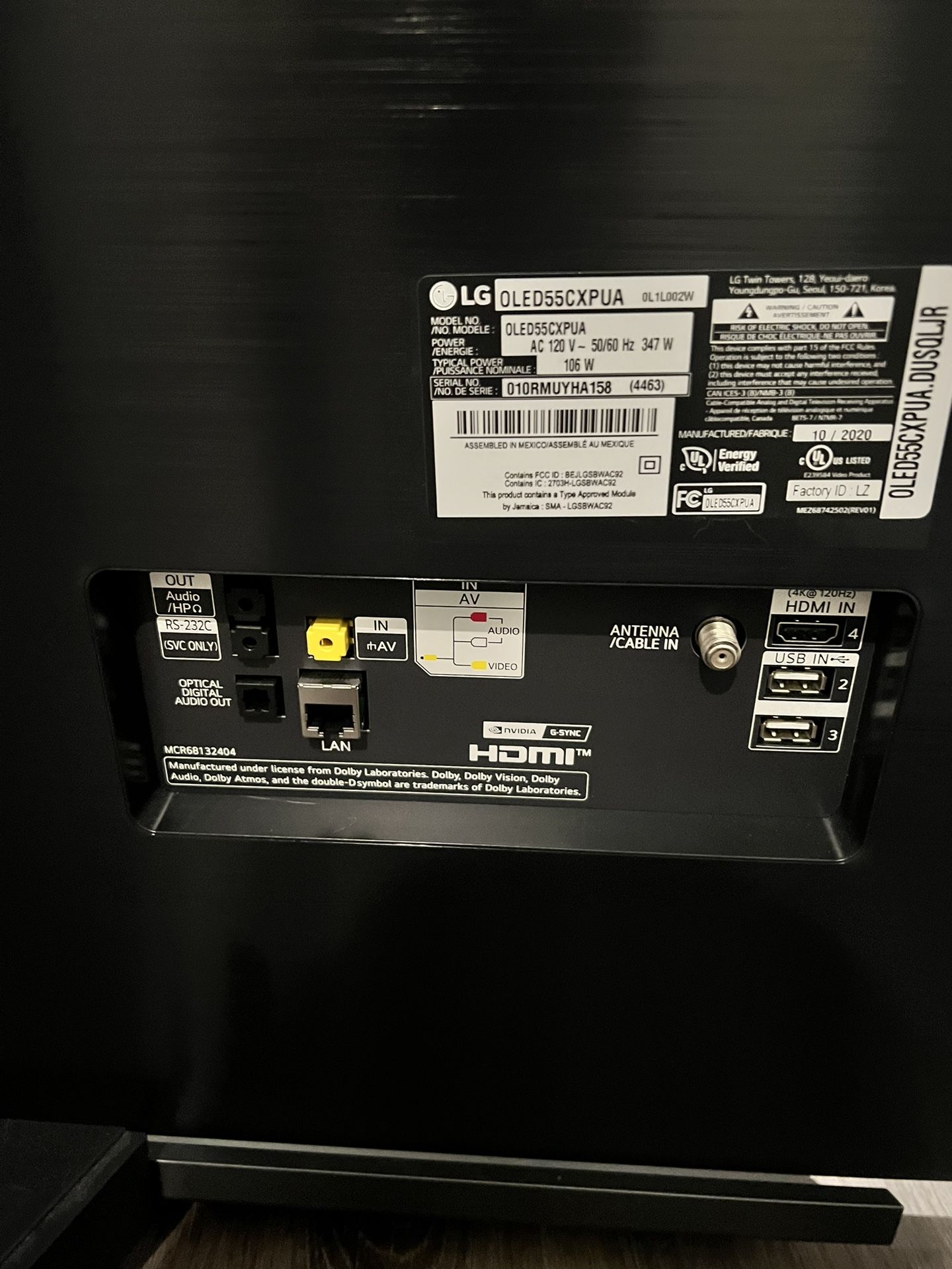 Oledcx55pua LG OLED(FOR PARTS ONLY)