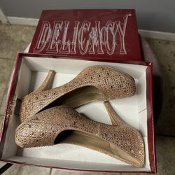 Delicacy Pink 2 Inch Rhinestone Heels