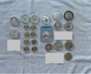 American Silver Eagle Tubes, Coins, Rounds, 2 oz rounds, 90% Silver coins